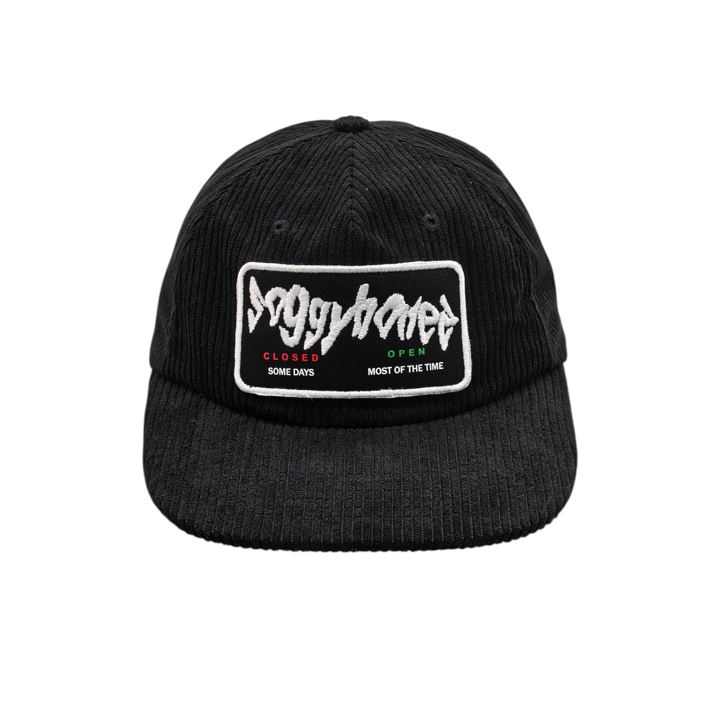 Closed Some Days Corduroy Hat – Black / White