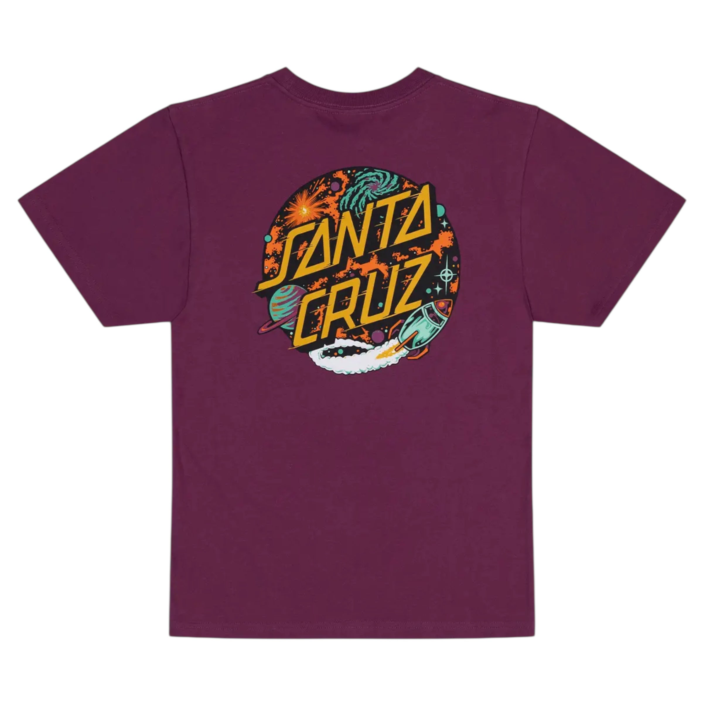 SANTA CRUZ SPACE DOT ROCKET TEE - MAROON