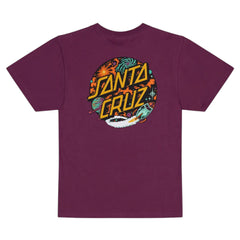 SANTA CRUZ SPACE DOT ROCKET TEE - MAROON