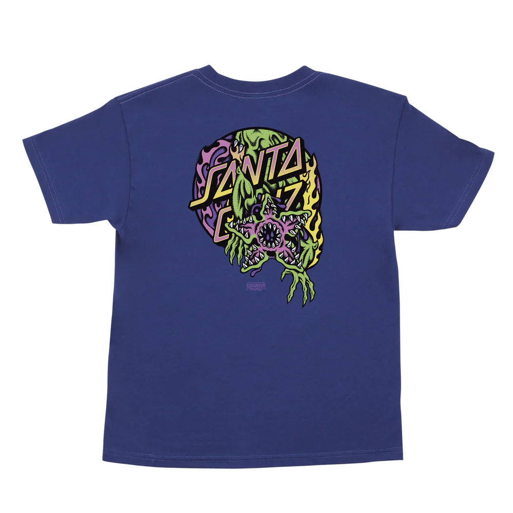 Stranger Things Demogorgon Dot Youth Santa Cruz T-Shirt - COBALT BLUE