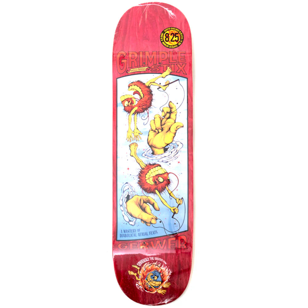 ANTI HERO - FRANK GERWER GRIMPLESTIX OBVIOUS GREATS 8.25 SKATEBOARD DECK