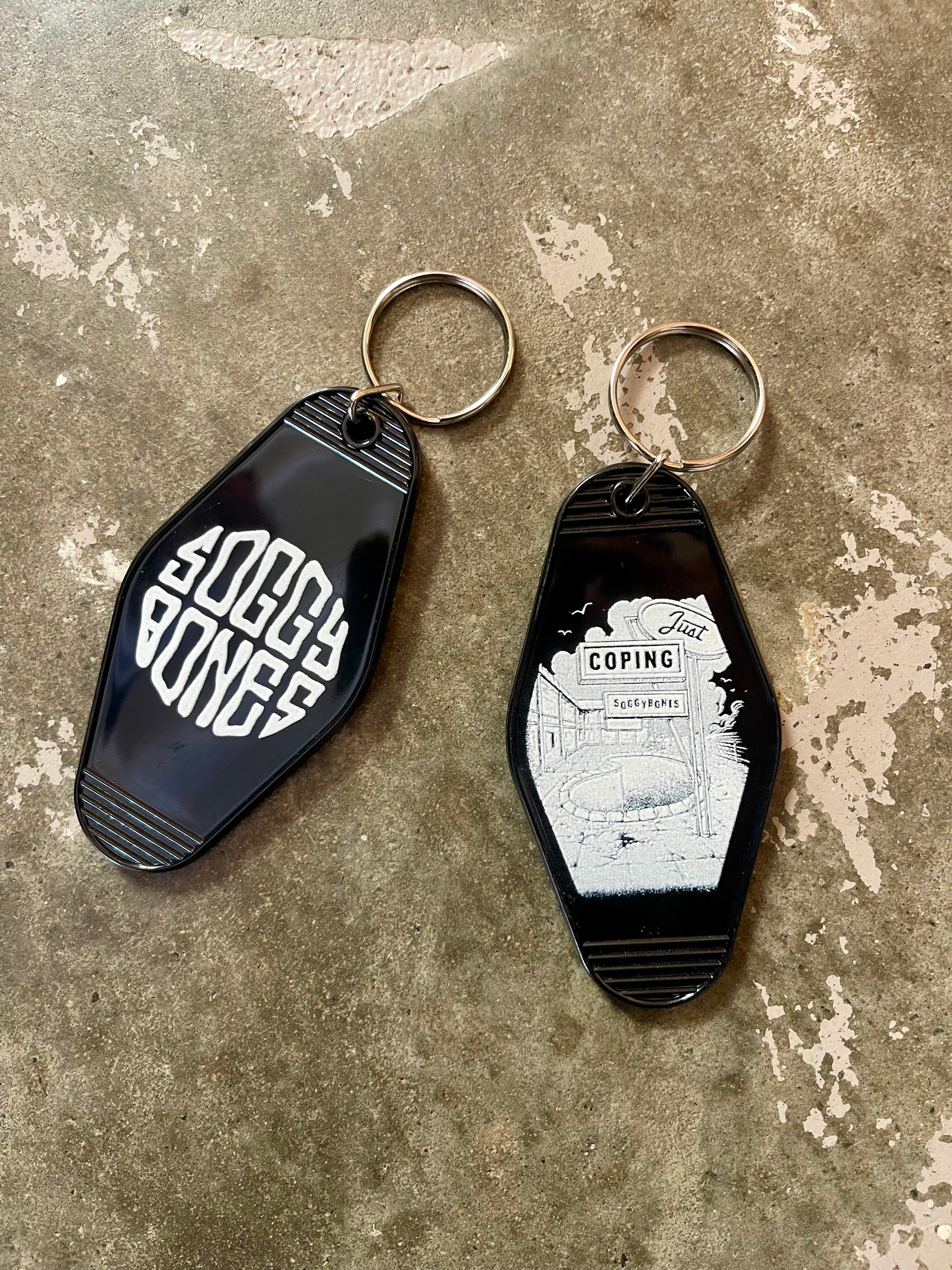 Soggybones motel key ring