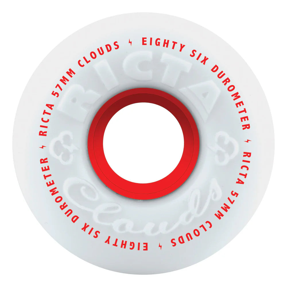 57mm Clouds Red 86a Ricta Skateboard Wheels