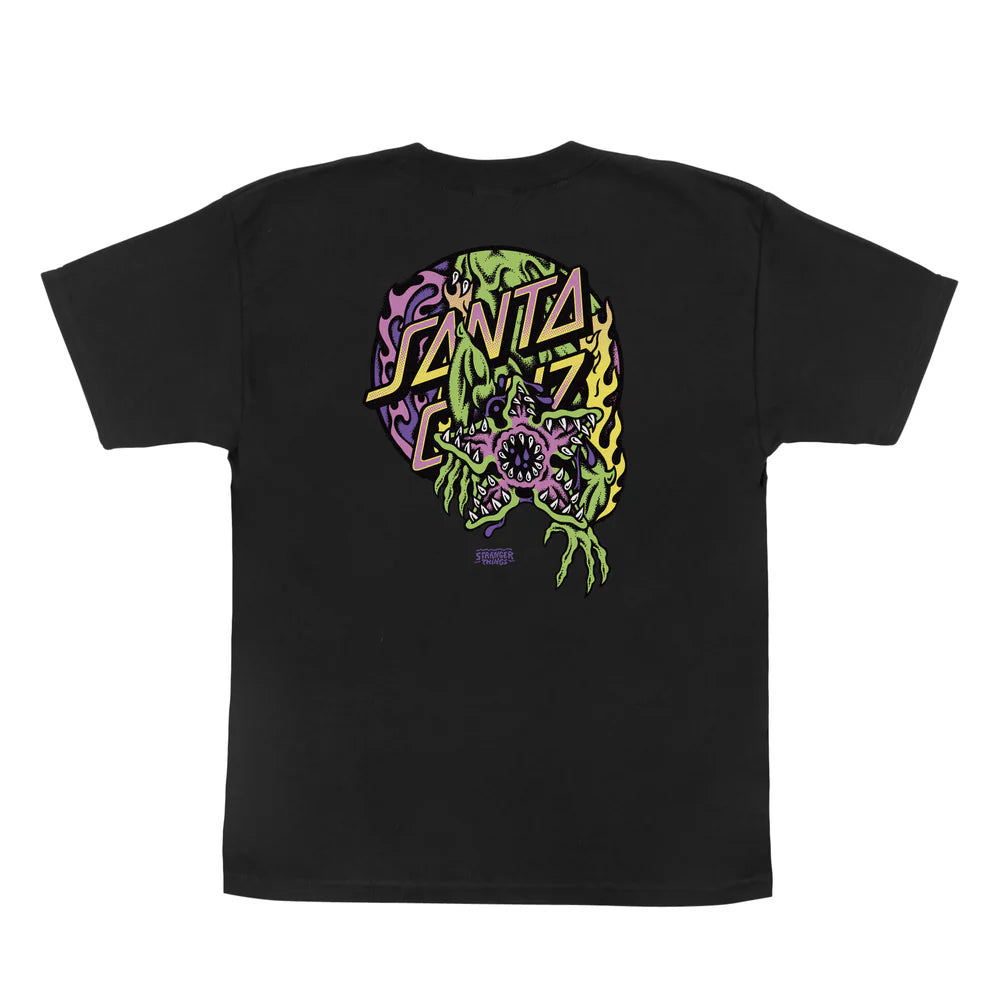 Stranger Things Demogorgon Dot Youth Santa Cruz T-Shirt - BLACK