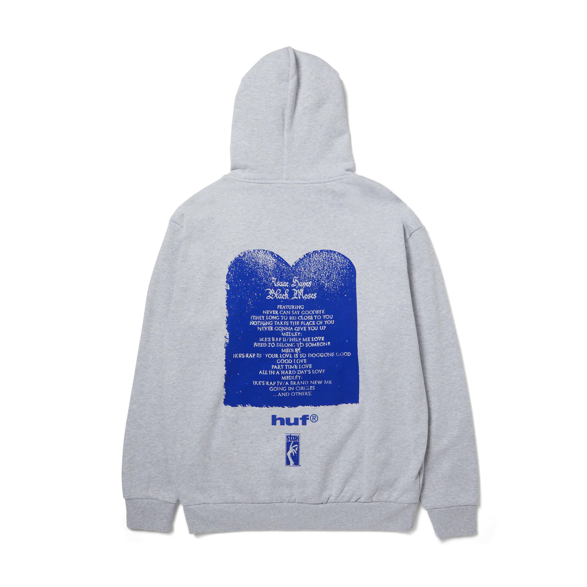 HUF X ISAAC HAYES BLACK MOSES HEAVYWEIGHT PULLOVER HOODIE