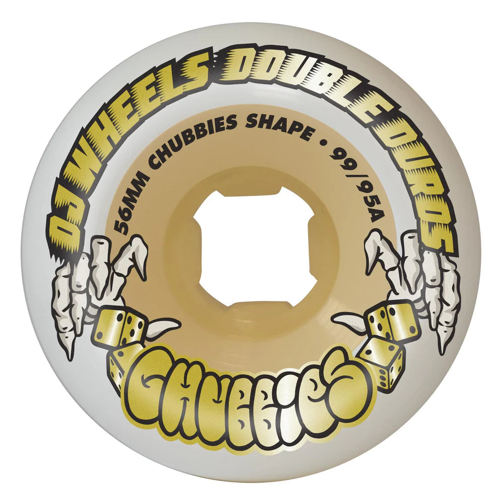 56mm Double Duro White Gum Chubbies 99a/95a OJ Skateboard Wheels