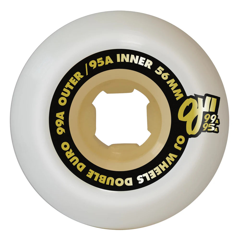 56mm Double Duro White Gum Chubbies 99a/95a OJ Skateboard Wheels