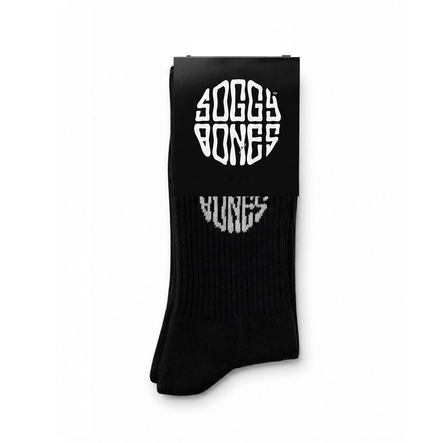 SOGGYBONES OG CREW SOCK BLACK/WHITE