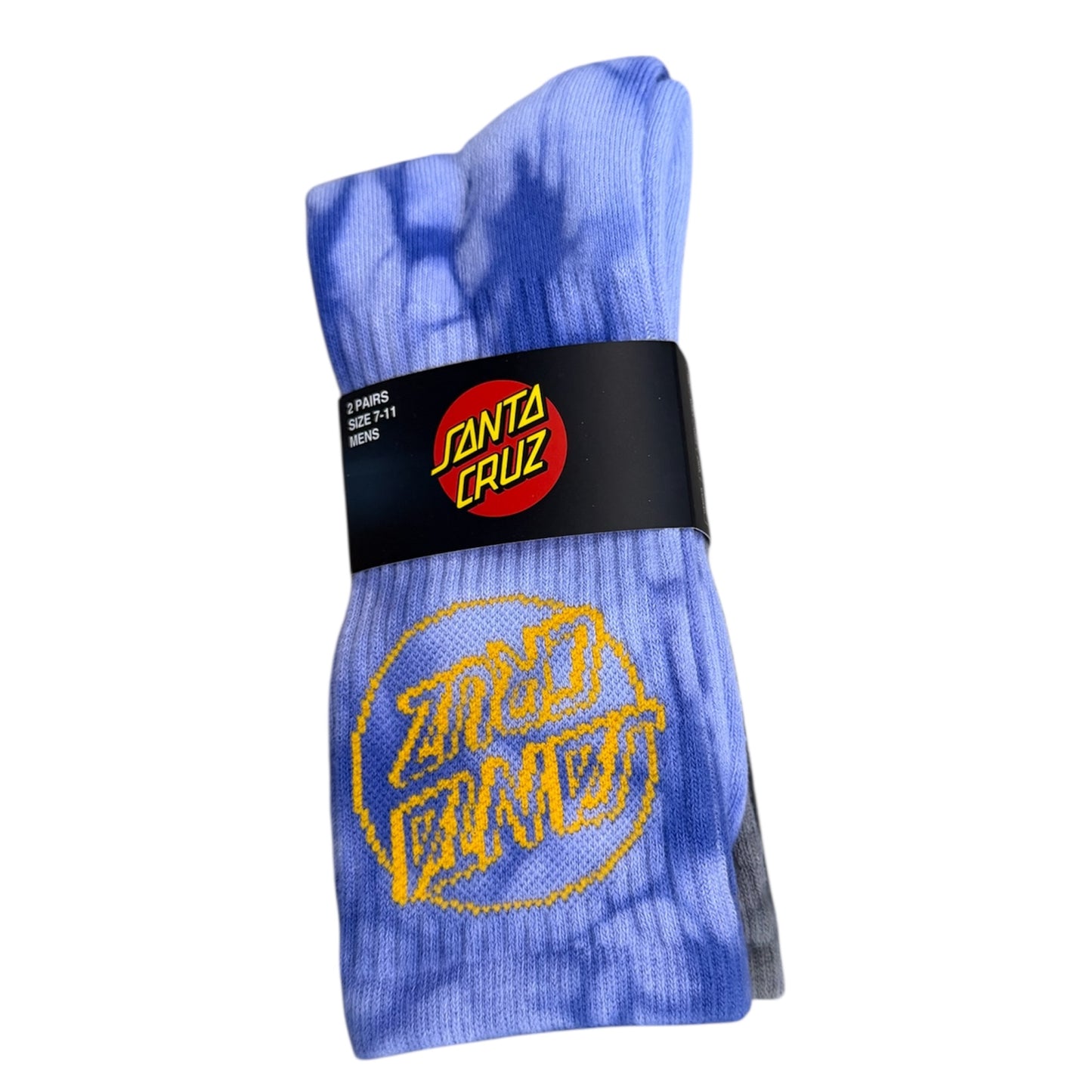 SANTA CRUZ OPUS DOT YOUTH SOCK - 2 PACK PURPLE TIE DYE DARK