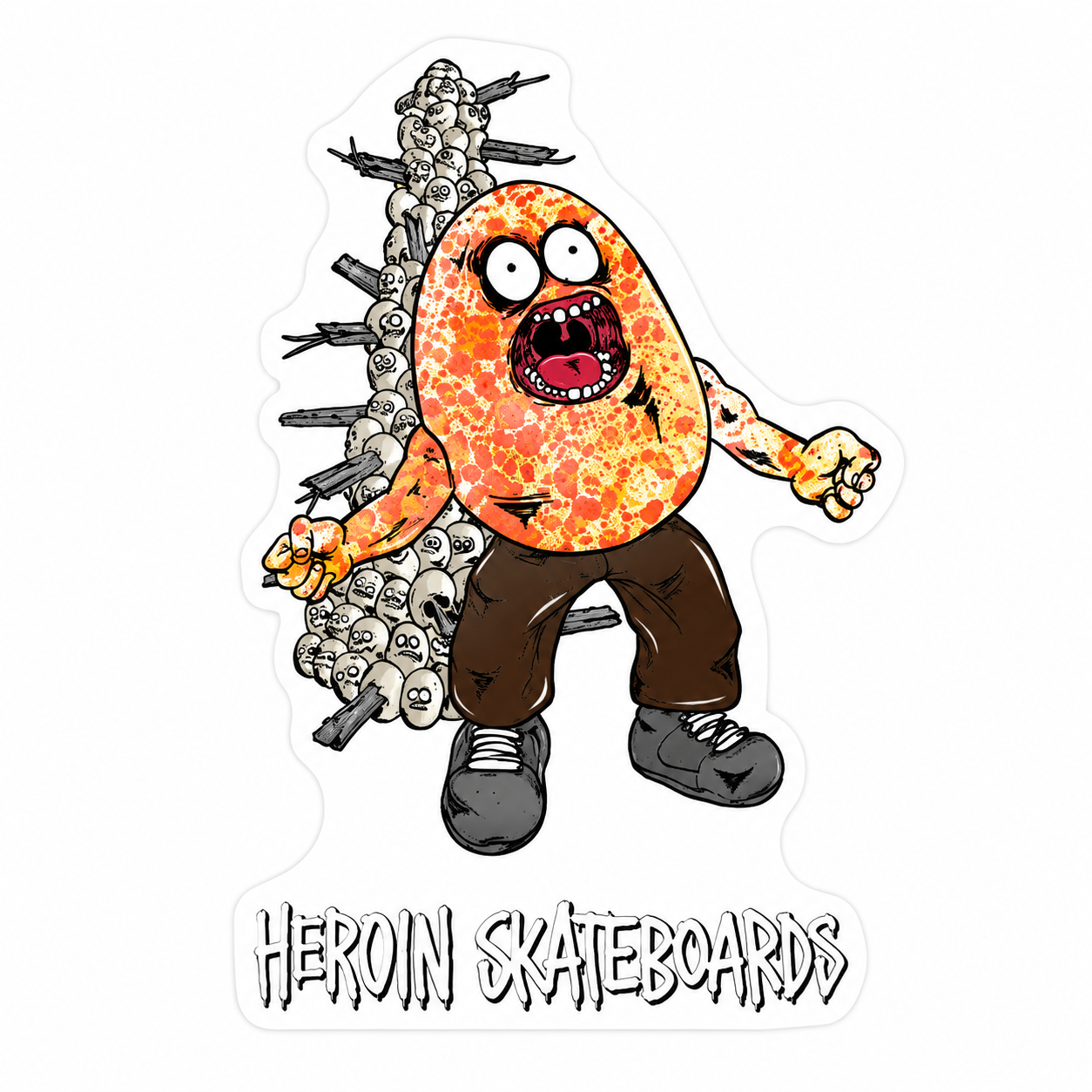 HEROIN SKATEBOARDS STICKER CURB FAITH
