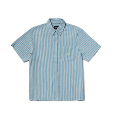 HUF APOLLO STRIPED SHIRT - POOL BLUE