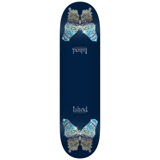 Real Ishod Mariposa Redux 8.25" Twin Tail Skateboard Deck - Navy/Chrome