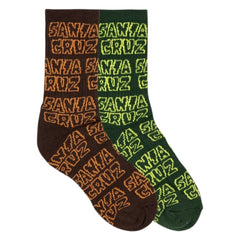 SANTA CRUZ Multi Cruz Stack Repeat Crew Socks - 2 pack
