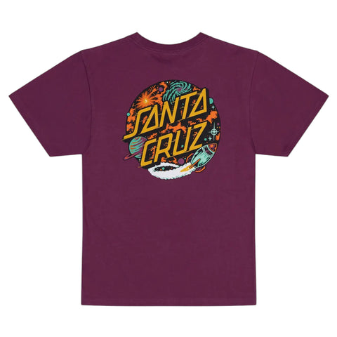 SANTA CRUZ SPACE DOT ROCKET TEE - MAROON