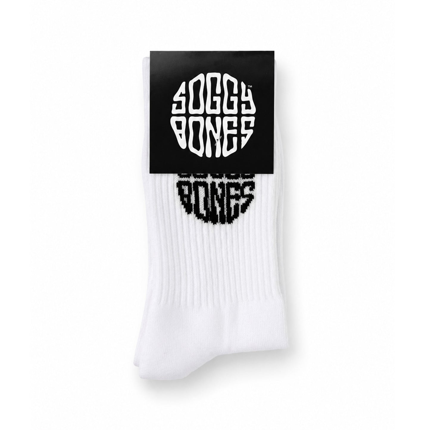 SOGGYBONES OG CREW SOCK WHITE / BLACK