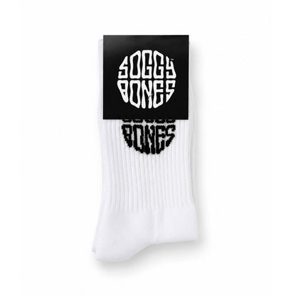 SOGGYBONES OG CREW SOCK WHITE / BLACK