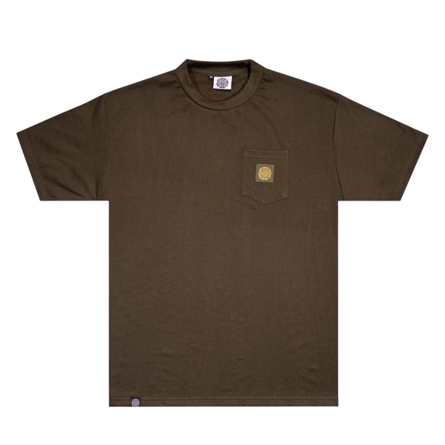 SOGGYBONES WOVEN LABEL POCKET TEE - OLIVE GREEN