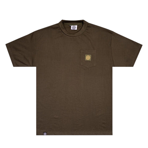 SOGGYBONES WOVEN LABEL POCKET TEE - OLIVE GREEN