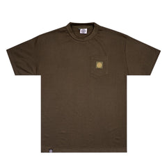 SOGGYBONES WOVEN LABEL POCKET TEE - OLIVE GREEN
