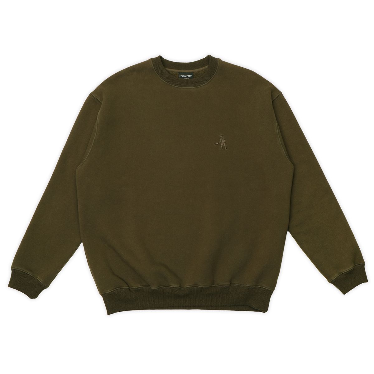 PASS~PORT SOLID WORKERS SWEATER - DARK OLIVE