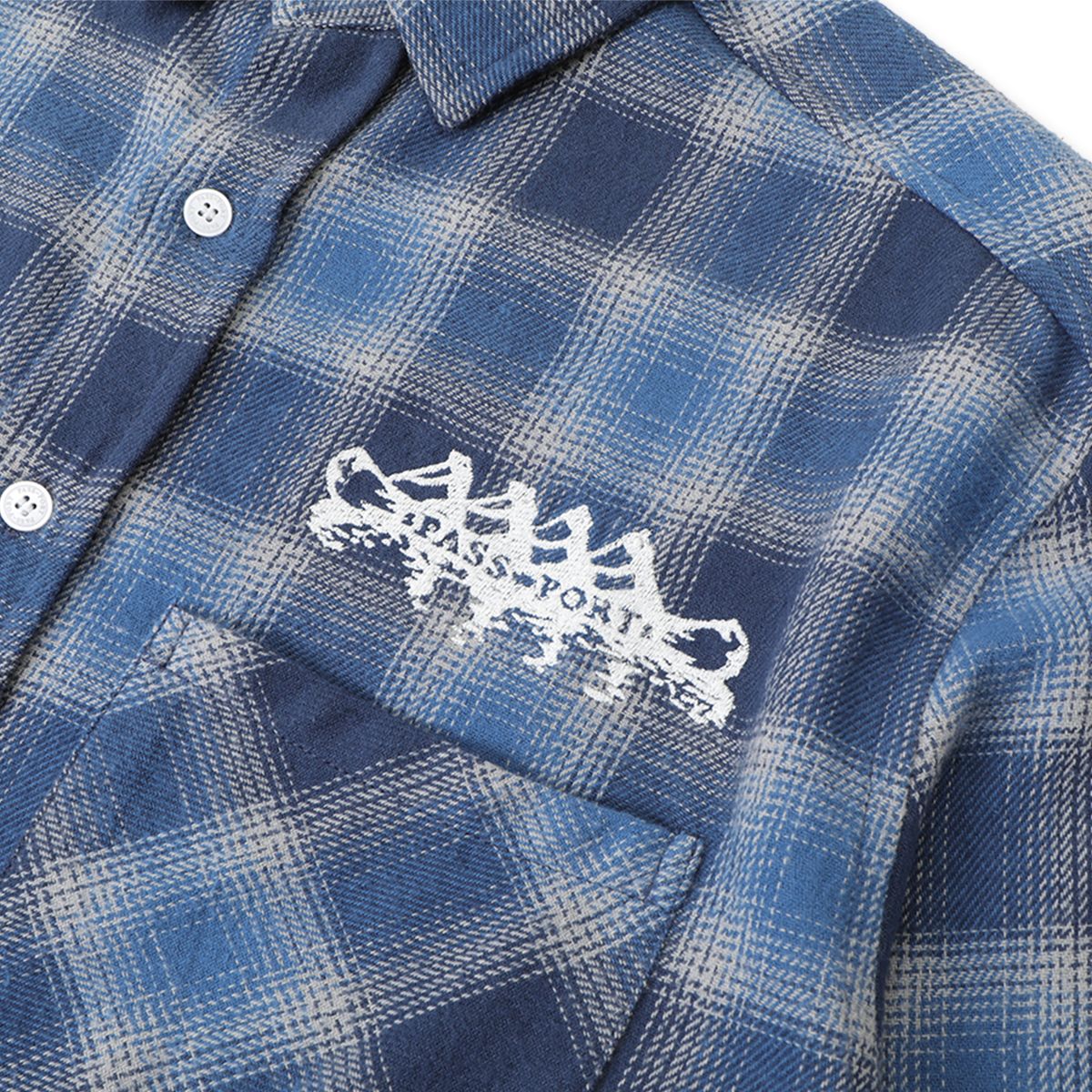 PASS~PORT CANOE WORKERS FLANNEL L/S  - TRUE BLUE