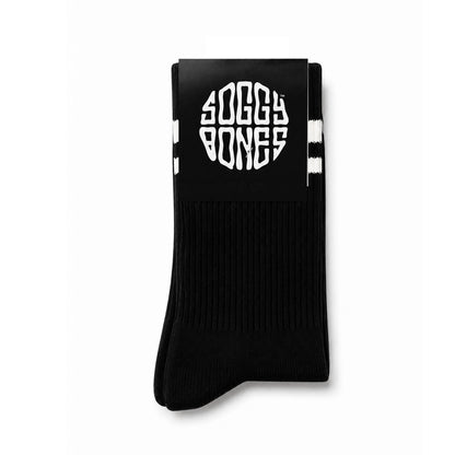 SOGGYBONES STRIPE CREW SOCK BLACK / WHITE