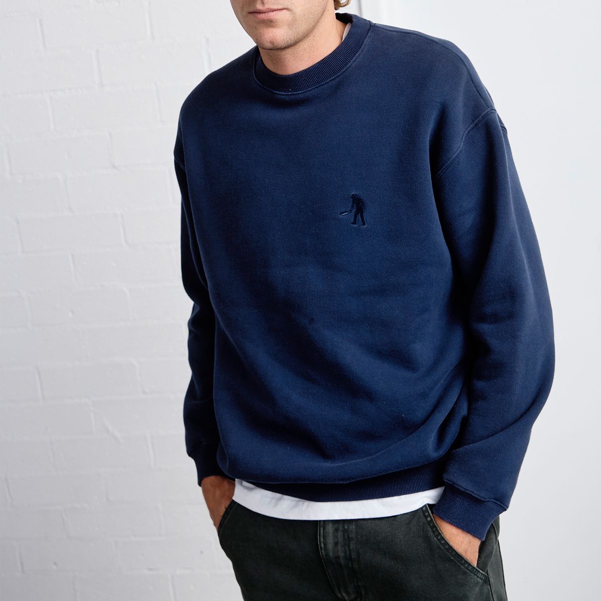 PASS~PORT SOLID WORKERS SWEATER - NAVY
