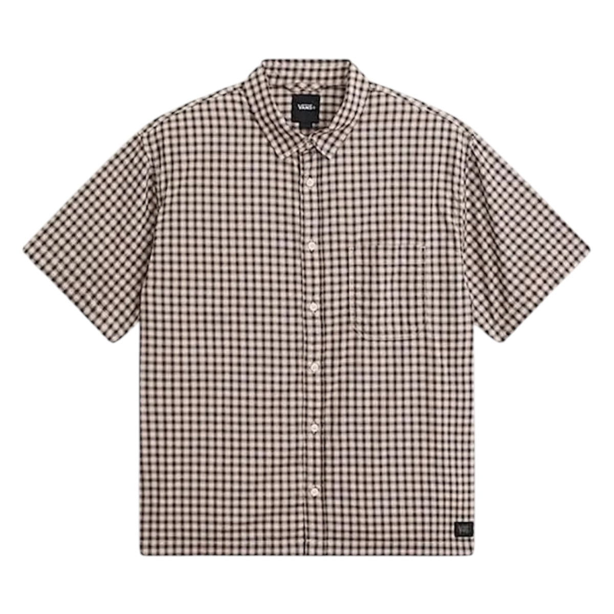 Vans Larkspur mini plaid short sleeve button up - oatmeal.