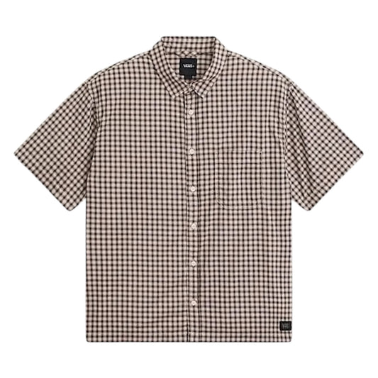 Vans Larkspur mini plaid short sleeve button up - oatmeal.