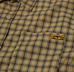 HUF STRETCH MICRO PLAID SHIRT - CLAY
