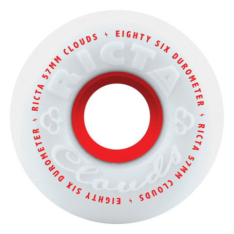 57mm Clouds Red 86a Ricta Skateboard Wheels