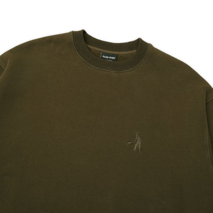 PASS~PORT SOLID WORKERS SWEATER - DARK OLIVE