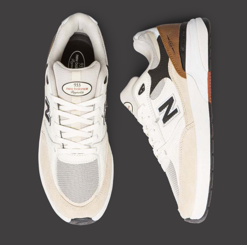 NEW BALANCE NUMERIC 933 SEA SALT BROWN SKATE SHOES