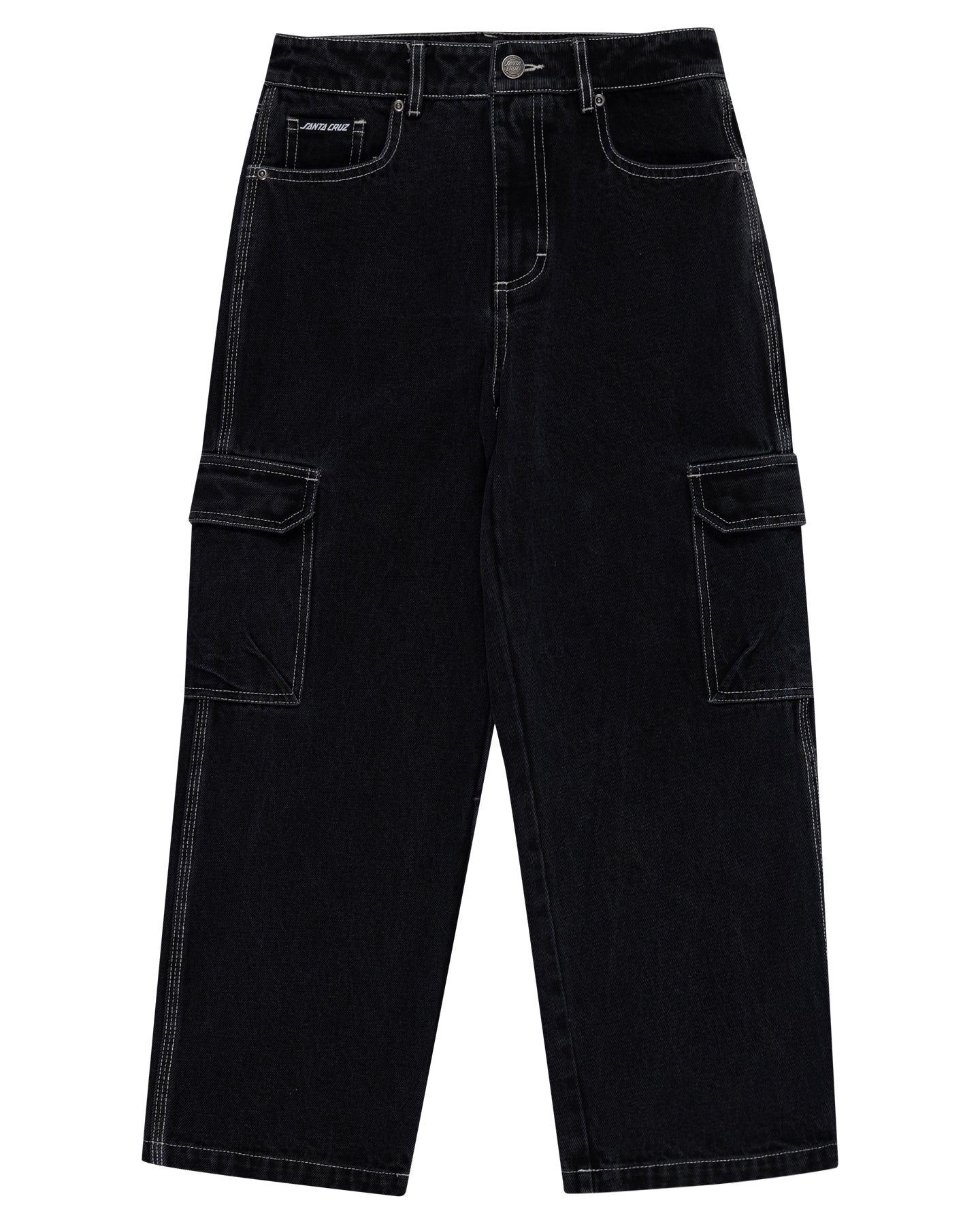 Santa Cruz Reverse dot patch baggy denim pants - Washed Black YOUTH