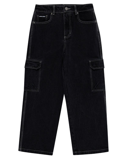 Santa Cruz Reverse dot patch baggy denim pants - Washed Black YOUTH