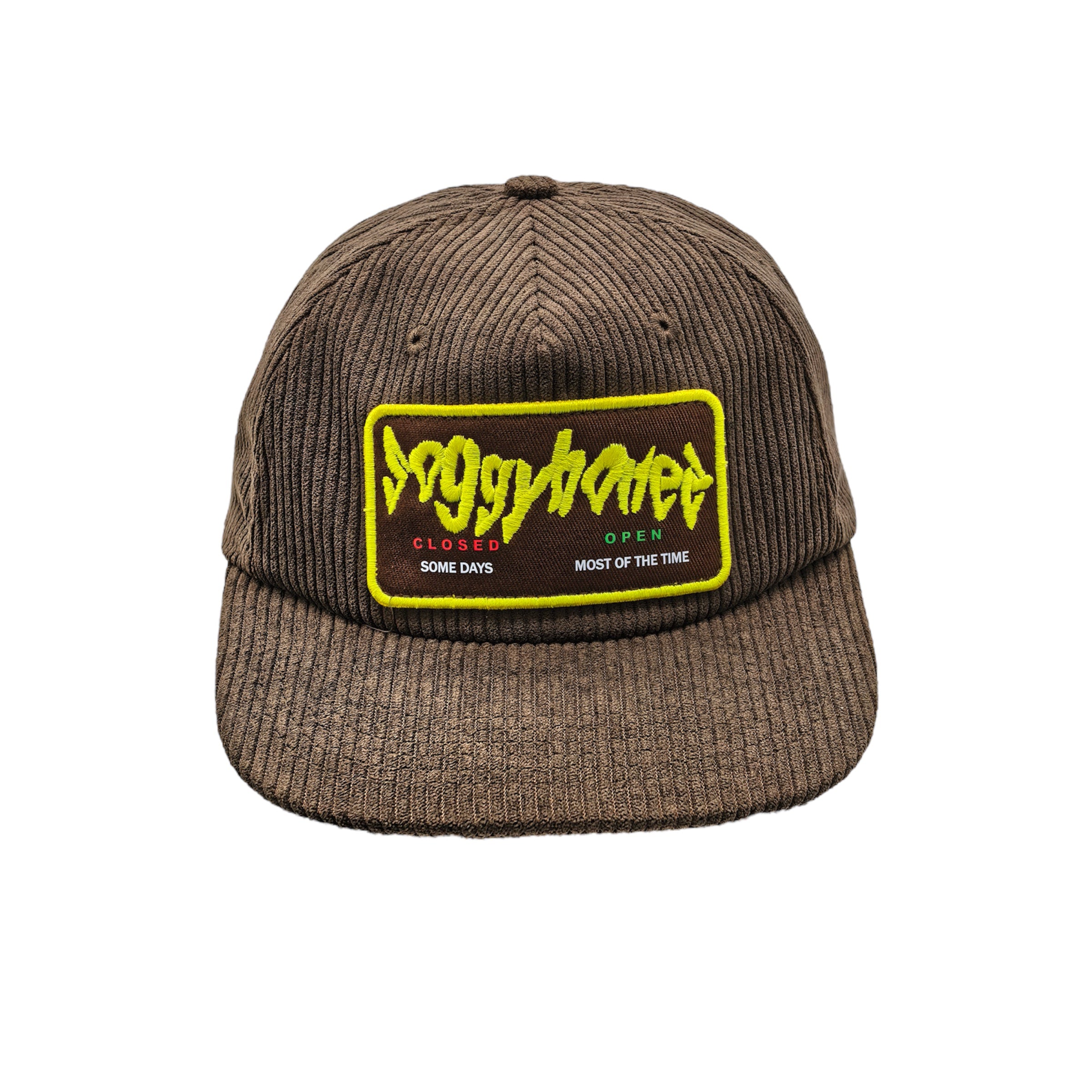 Closed Some Days Corduroy Hat – Chocolate Brown / Yellow