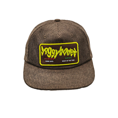 Closed Some Days Corduroy Hat – Chocolate Brown / Yellow