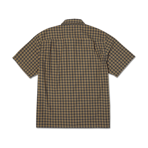 HUF STRETCH MICRO PLAID SHIRT - CLAY