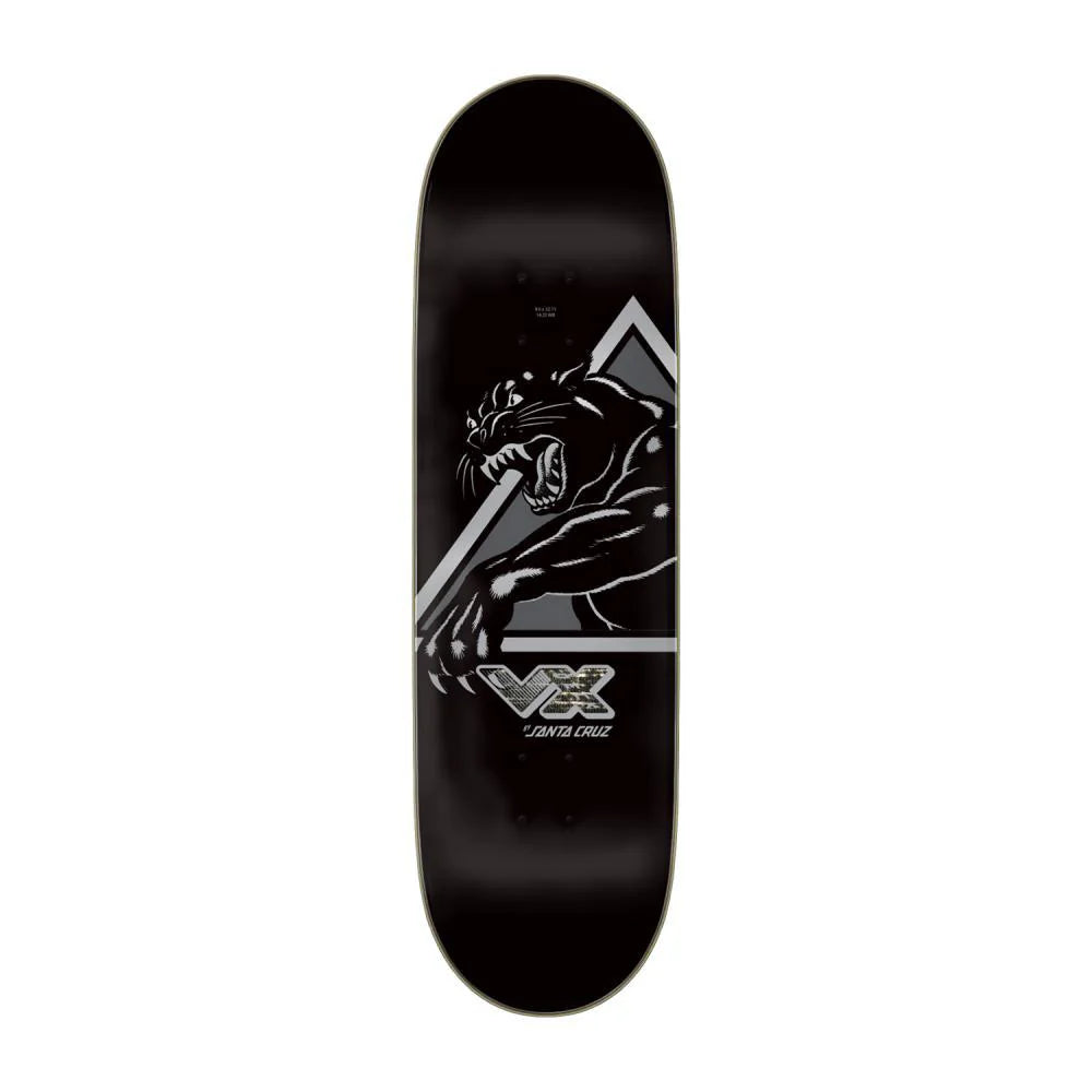 Santa Cruz Shaped Skateboard Deck Natas Shattered Panther Black VX 9"