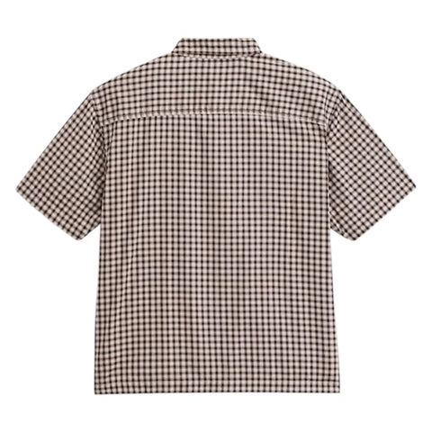 Vans Larkspur mini plaid short sleeve button up - oatmeal.
