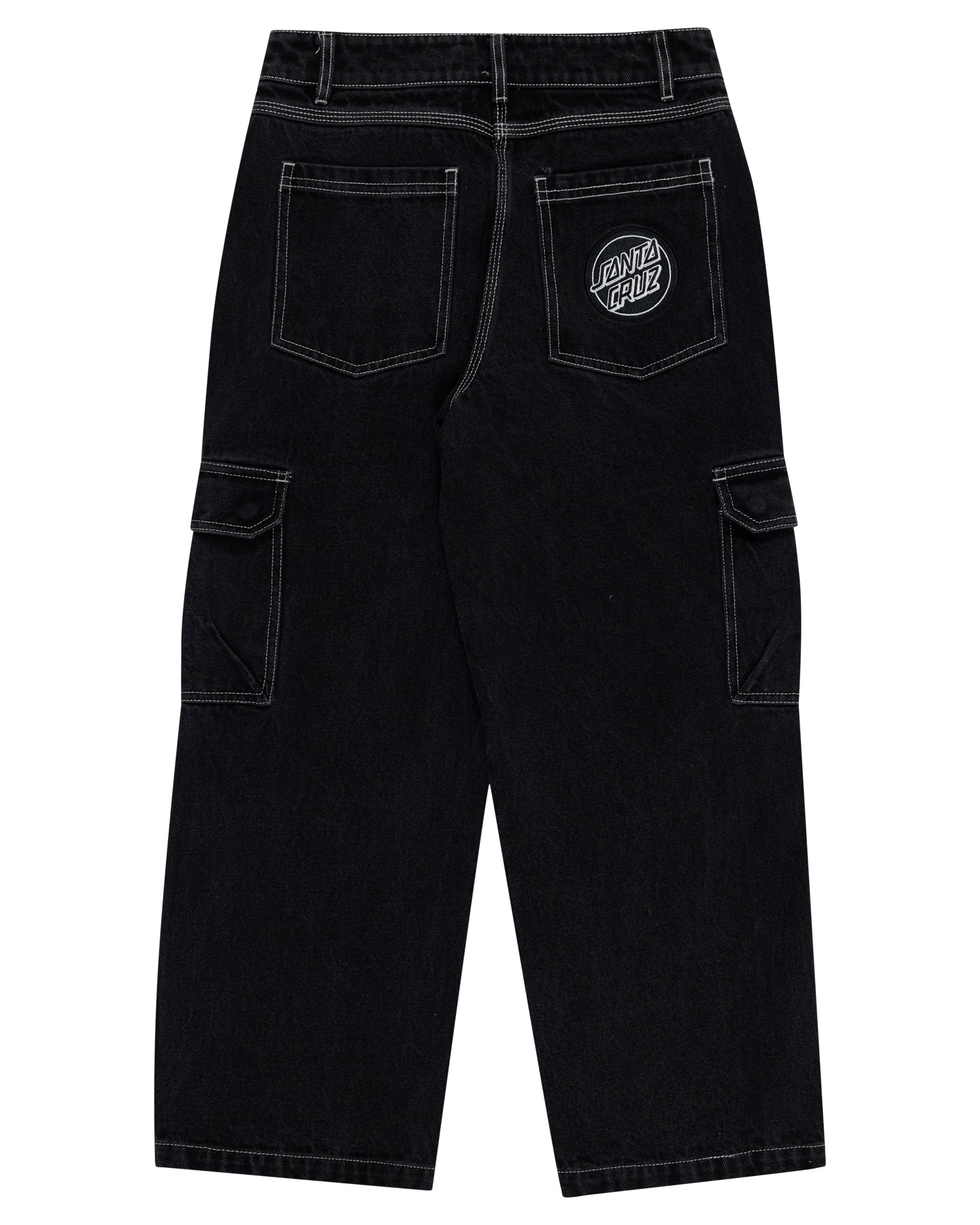Santa Cruz Reverse dot patch baggy denim pants - Washed Black YOUTH