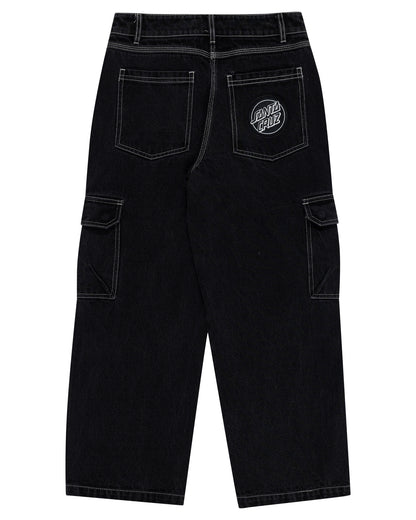 Santa Cruz Reverse dot patch baggy denim pants - Washed Black YOUTH