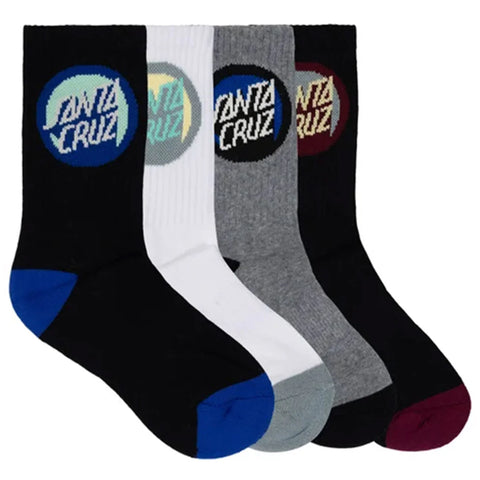 SANTA CRUZ BOLD SHADOW DOT SOCK 4 PACK YOUTH