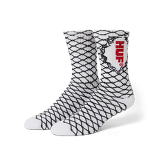 HUF BROKEN FENCE CREW SOCK -  WHITE