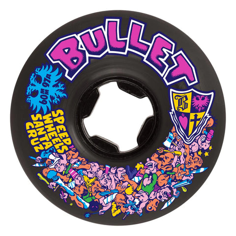 60mm Bullet Riot Black Vomits 97a Slime Balls Skateboard Wheels