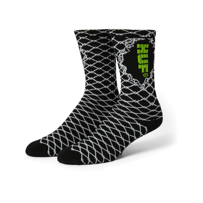 HUF BROKEN FENCE CREW SOCK -  BLACK