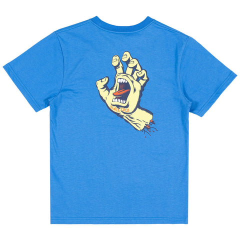 SANTA CRUZ SCREAMING HAND YOUTH TEE - BLUE