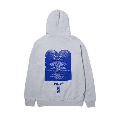 HUF X ISAAC HAYES BLACK MOSES HEAVYWEIGHT PULLOVER HOODIE