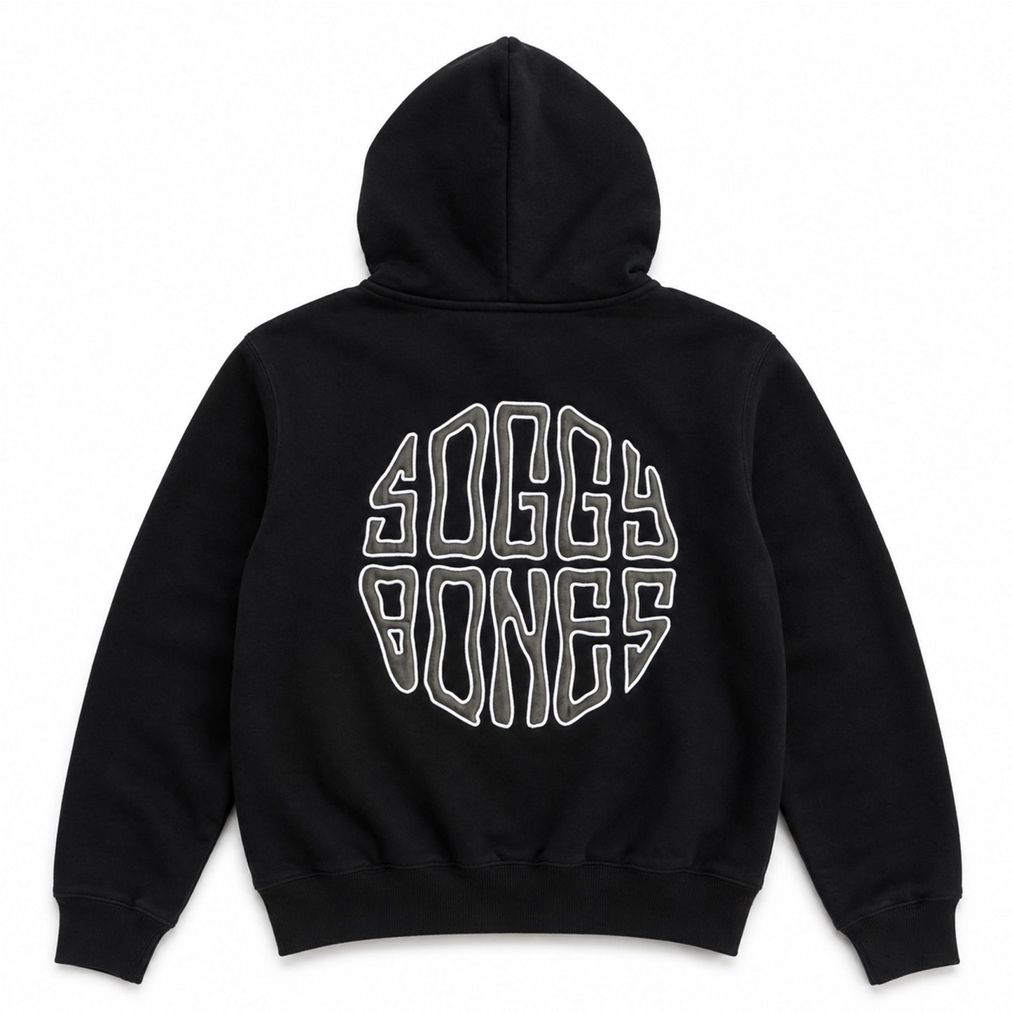 Soggy Bones Ripstop Logo Hood – Black / Army Green