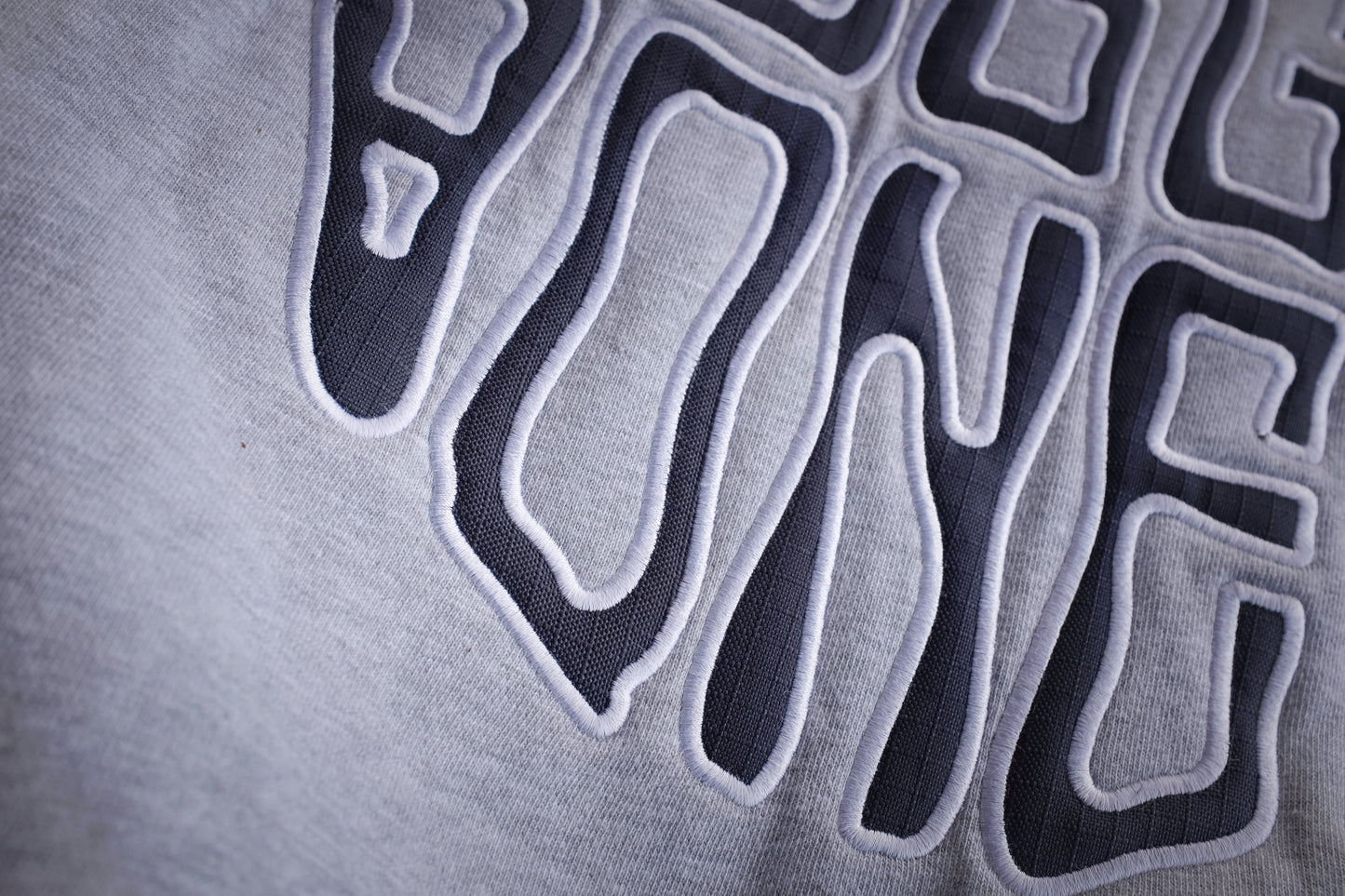 Soggy Bones Ripstop Logo Hood – Grey Marl / Navy